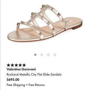 Valentino slides in gold metallic